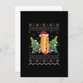 Grappig Hot Dog Schotel Liefhebber Kerstmis Lelijk Kaart (Voorkant / Achterkant)