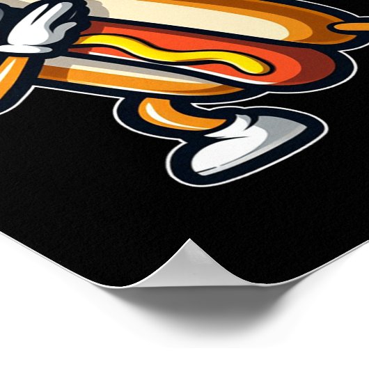 Grappig Hot Hondenliefhebber Hotdog Dab Dancing Fo Poster (Hoek)