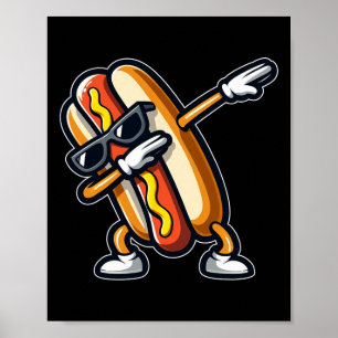 Grappig Hot Hondenliefhebber Hotdog Dab Dancing Fo Poster