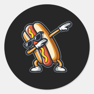 Grappig Hot Hondenliefhebber Hotdog Dab Dancing Fo Ronde Sticker