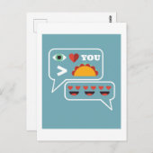 Grappig hou meer van je dan tacos emoji tekst spre briefkaart (Voorkant / Achterkant)