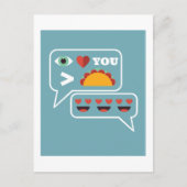 Grappig hou meer van je dan tacos emoji tekst spre briefkaart (Voorkant)