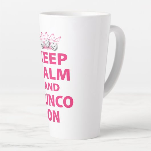 Grappig houd kalm Bunco speler vriend Latte Mok (Rechterhoek)