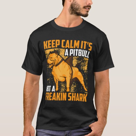 Grappig houd kalm zijn een pitbull niet freakin ha t-shirt (Voorkant)
