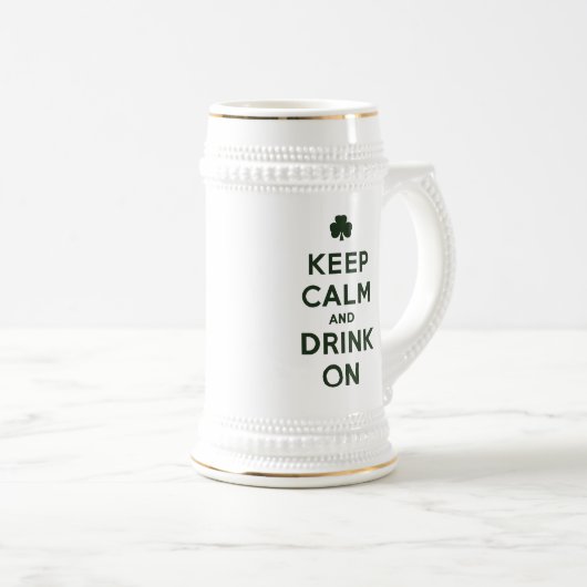 Grappig houd Rust en Drank op St Patrick Day Bierpul (Voorkant rechts)