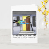 Grappig houden in contact Humor wenskaart Kaart (Gele Bloem)