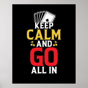 Grappig houden kalme poker woord kunst poster