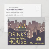 Grappig Housewarming Party ontwerp Briefkaart (Voorkant / Achterkant)