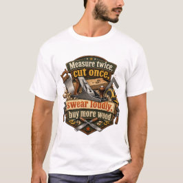 Grappig Houtbewerking Meet Twee Keer T-Shirt