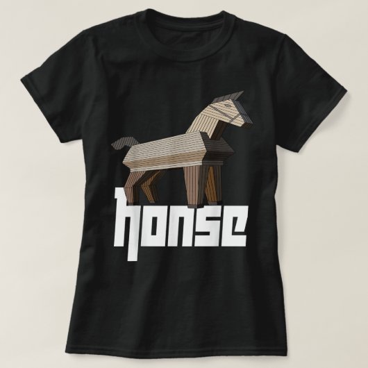 Grappig Houten Paard Meme T-shirt (Design voorkant)
