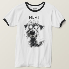 Grappig huh! Dog Sketch Mannen's Ringer T-shirt