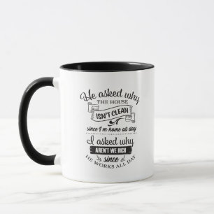 Grappig huis schoon Wife woordkunst Mok