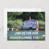 Grappig Huis Warming Party Aankondigingskaart (Voorkant / Achterkant)