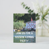 Grappig Huis Warming Party Uitnodiging Briefkaart (Staand voorkant)