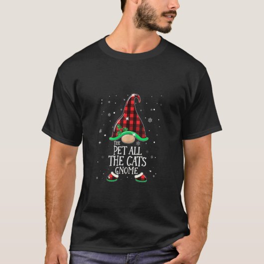 Grappig huisdier alle katten kabouter buffel kerst t-shirt (Voorkant)