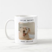 Grappig huisdier 'Definieer stout' 2 foto Kerstmis Koffiemok (Links)