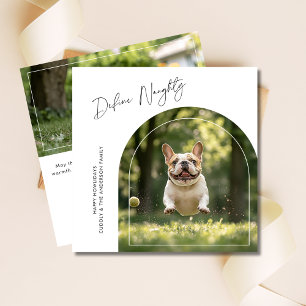 Grappig Huisdier Definieer Stoute Hond Kerstboog F Feestdagenkaart