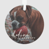Grappig huisdier definiëren ondeugende Kerstmis Ornament (achterkant)
