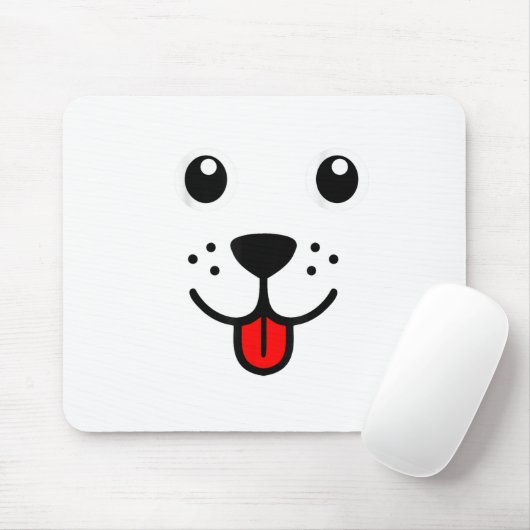 Grappig huisdier dier hond puppy blij emoticon gez muismat (Met muis)