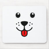 Grappig huisdier dier hond puppy blij emoticon gez muismat (Voorkant)