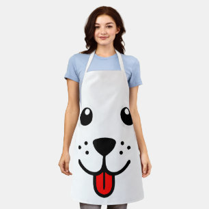 Grappig huisdier hond puppy blij emoticon gezicht schort