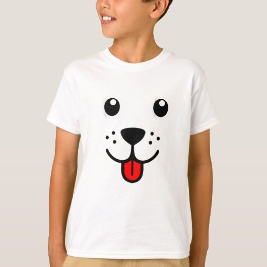 Grappig Huisdier Hond Puppy Happy Emoticon Gezicht T-shirt (Voorkant)