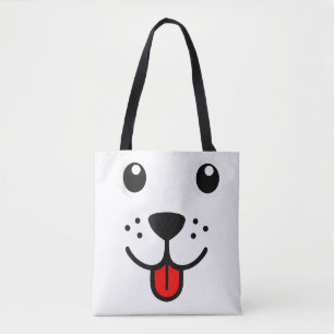 Grappig Huisdier Hond Puppy Happy Emoticon Gezicht Tote Bag