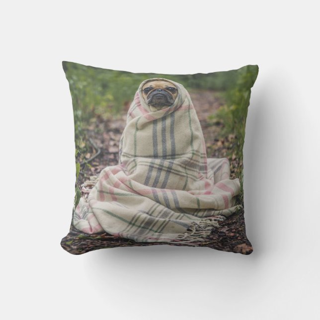Grappig huisdier PUG cadeau idee - bel thuis Kussen (Voorkant)