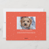 Grappig huiskoraalperzik Nieuwjaarsfoto Feestdagenkaart (Achterkant)