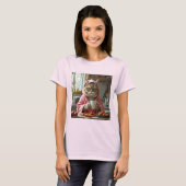 Grappig Huisvrouw Kat Meme Gen Z Brainrot T-Shirt (Voorkant volledig)
