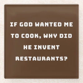 Grappig huisvrouw Quote, ik haat het koken grappig Glazen Onderzetter