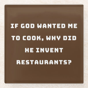 Grappig huisvrouw Quote, ik haat het koken grappig Glazen Onderzetter