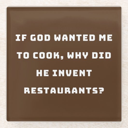 Grappig huisvrouw Quote, ik haat het koken grappig Glazen Onderzetter (Voorkant)