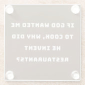 Grappig huisvrouw Quote, ik haat het koken grappig Glazen Onderzetter (Achterkant)