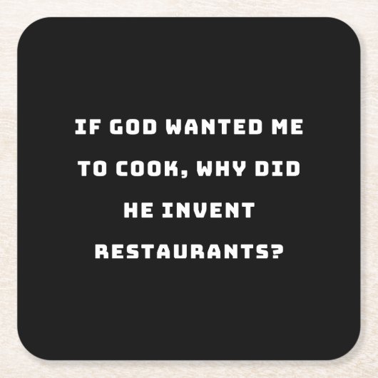 Grappig huisvrouw Quote, ik haat het koken grappig Kartonnen Onderzetters (Voorkant)