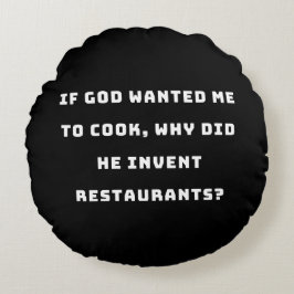 Grappig huisvrouw Quote, ik haat het koken grappig Rond Kussen