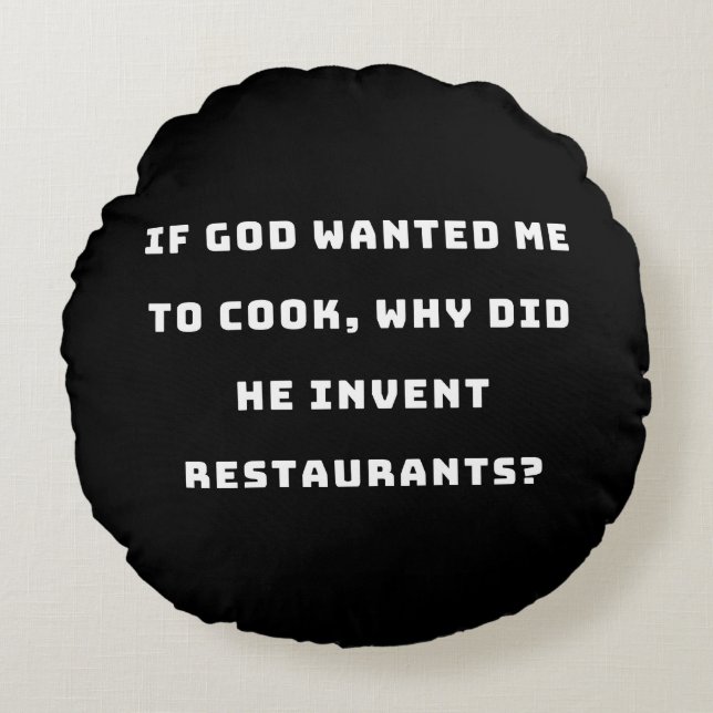 Grappig huisvrouw Quote, ik haat het koken grappig Rond Kussen (Voorkant)