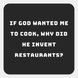 Grappig huisvrouw Quote, ik haat het koken grappig Vierkante Sticker