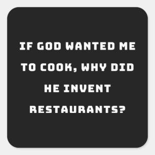 Grappig huisvrouw Quote, ik haat het koken grappig Vierkante Sticker