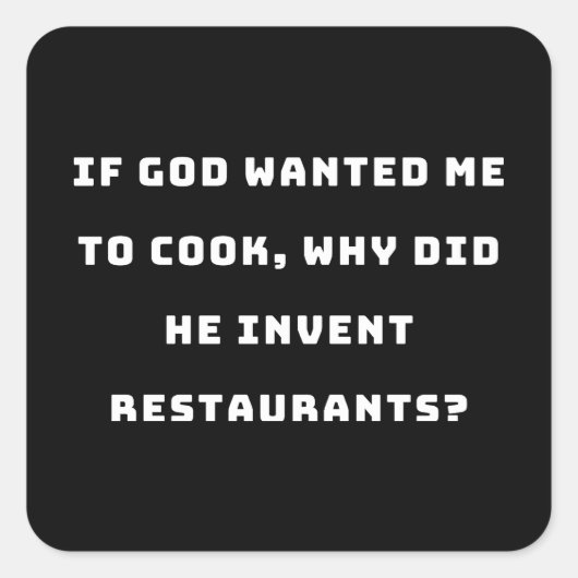 Grappig huisvrouw Quote, ik haat het koken grappig Vierkante Sticker (Voorkant)