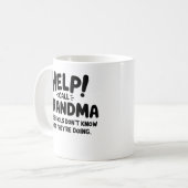 Grappig Hulp Oproep Oma Cadeau Oma  Koffiemok (Voorkant links)