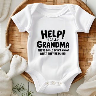 Grappig hulp roep oma nieuwe ouder cadeau voor bab romper