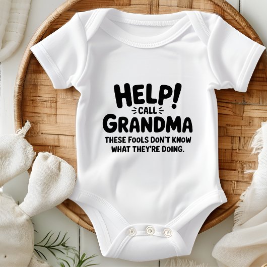 Grappig hulp roep oma nieuwe ouder cadeau voor bab romper