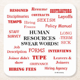 Grappig human resources Swear words Gift Kartonnen Onderzetters