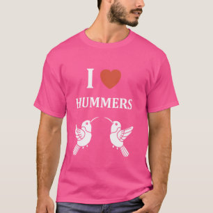 Grappig Hummingbird citaat Ik hou van hummers T-shirt