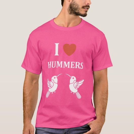 Grappig Hummingbird citaat Ik hou van hummers T-shirt (Voorkant)