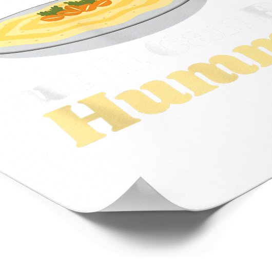 Grappig Hummus T Shirt - Geld kan geen liefde kope Poster (Hoek)