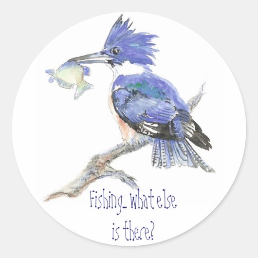 Grappig, Humor Gevist - Kingfisher Ronde Sticker (Voorkant)