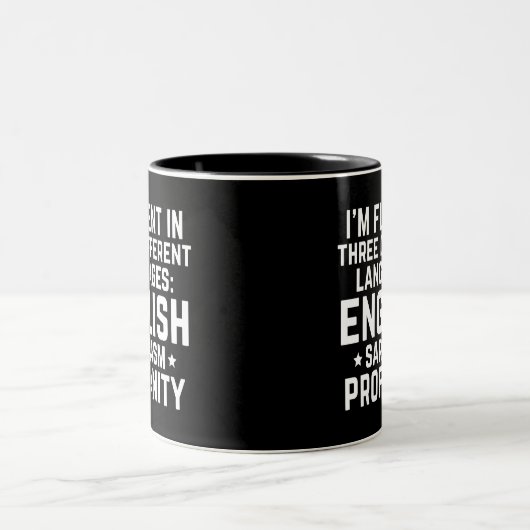 Grappig Humor Vloeiend Engels Profanity Sarcasme G Tweekleurige Koffiemok (Center)