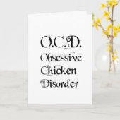 Grappig Humorisme OCD obsessief-Chicken Disorder Kaart (Gele Bloem)
